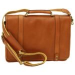 Calfskin Nappa leather briefcase - Gold