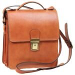 Leather Cross Body Satchel Bag - Brown Colonial