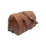 Full grain leather large travel bag - chestnut