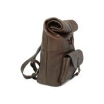 Full grain leather back pack - dark brown