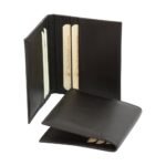 Leather credit card holder with RFID - black