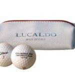 Selective Leather Golf Ball Holder - Red/White